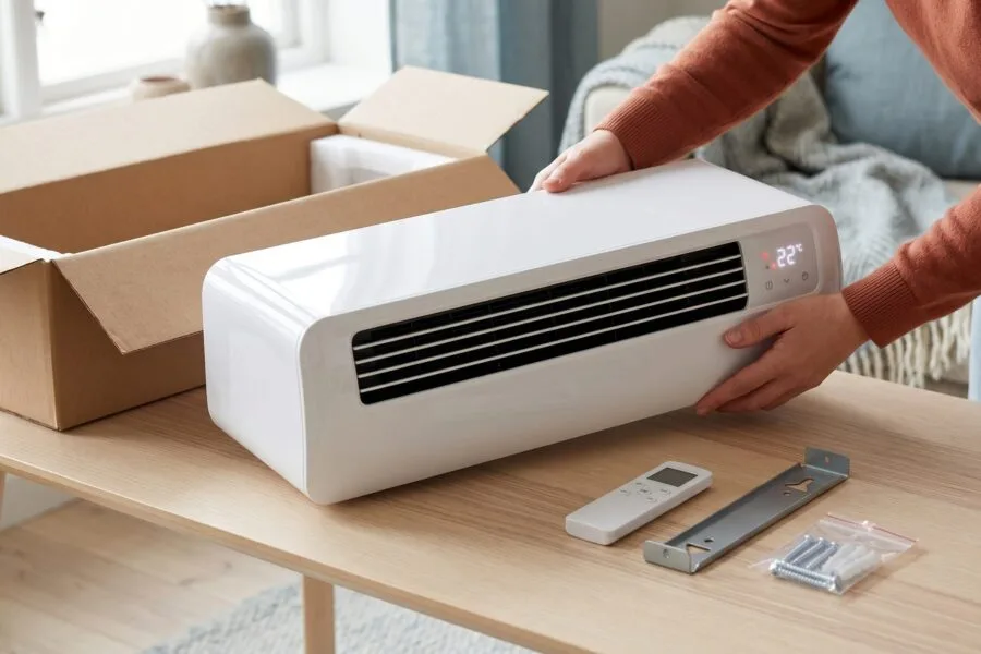 EpiCooler mobiles Klimagerät in einem modernen Wohnzimmer